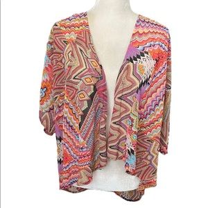 Circles and Cycles‎ Multicolor Sheer Kimono